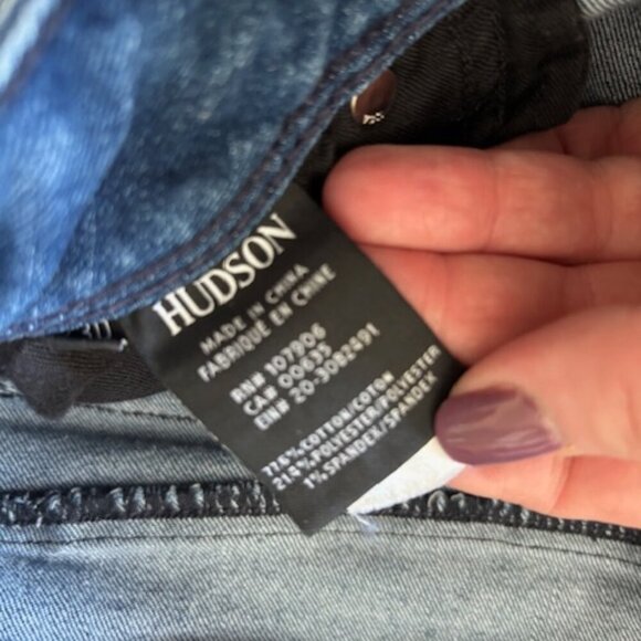 Hudson Collin Crop Distressed Hem Dark Wash Jeans size 30 - Picture 7 of 10